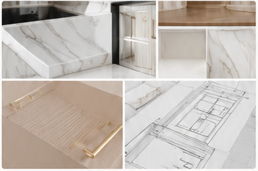 Interior materials, cabinetry and renovation drawings